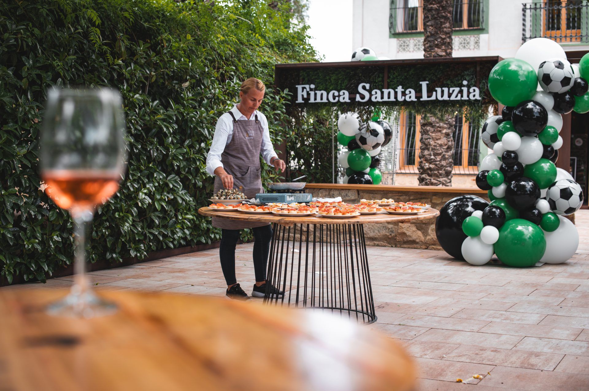 evento privado en finca Santa Luzia con jardín, celebración familiar en restaurante elegante, comunión en Sant Joan d’Alacant
